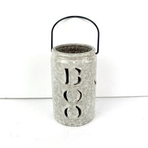 Halloween Ceramic Boo Luminaire Lantern with LED Light